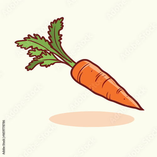 Orange root vegetable with green leafy top carrot food