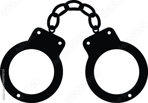  handcuffs silhouette vector illustration  