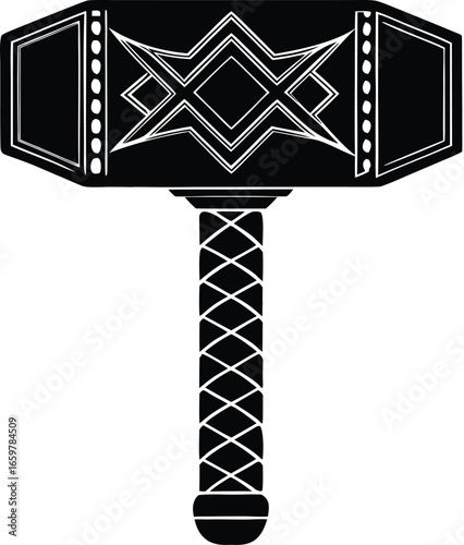  mjolnir hammer mythic silhouette design  