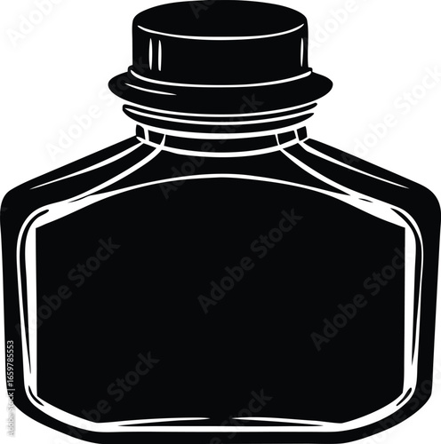  ink bottle silhouette design vector art  