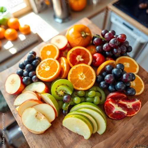 High angle view of a vibrant assortment of freshly