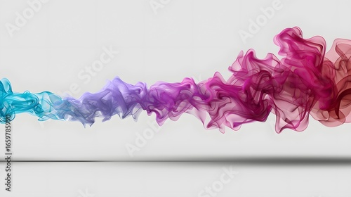 Colorful Abstract Smoke Flowing in Various Shades Against a Clean Background