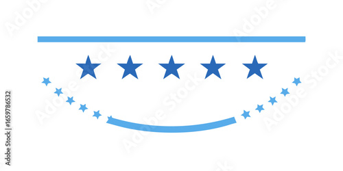 Curved patriotic divider with central stars