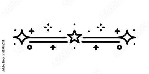 Curly star divider with dotted and plus accents