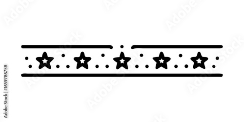 Bold double line divider with star accents