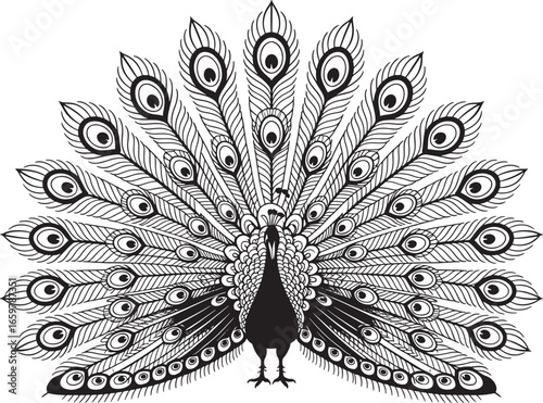peacock displaying its magnificent feathers