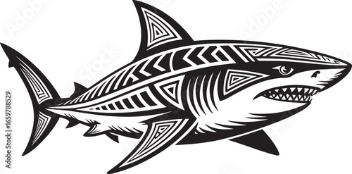 Tribal shark powerful shark instinct and strength illustration silhouette royalty free stock photos premium quality