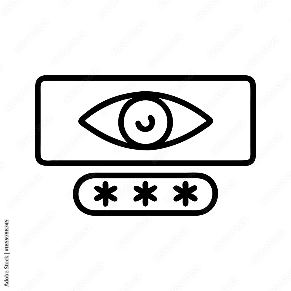 Obraz premium Eye icon displaying password visibility concept in flat design 