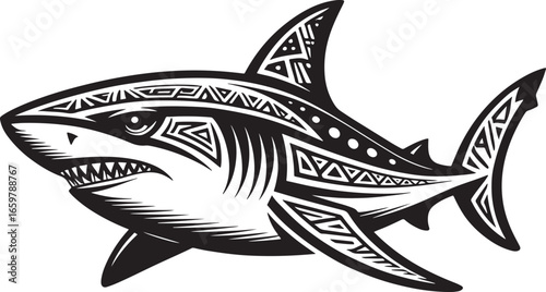 Tribal shark illustration silhouette royalty free stock photos premium quality