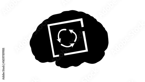 symbol of inferiority complex, black isolated silhouette