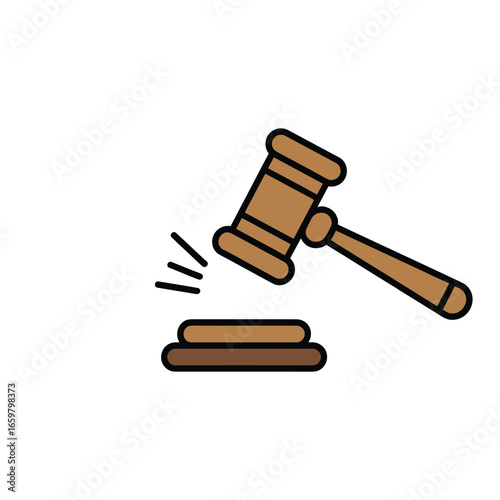 Gavel and Sound Block  Legal Justice and Courtroom Symbol Illustration