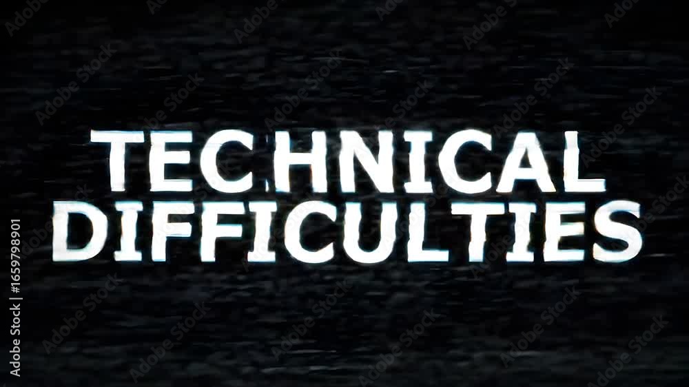 Technical difficulties message on retro TV screen Technical difficulties message on retro TV screen