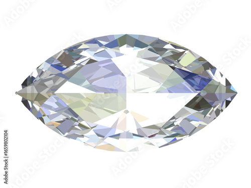 light marquise-cut diamond, a classic and elegant gemstone shape known for its elongated, pointed ends.