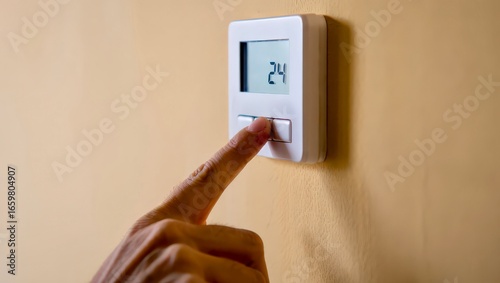 Hand operating thermostat digital display heating system energy saving control