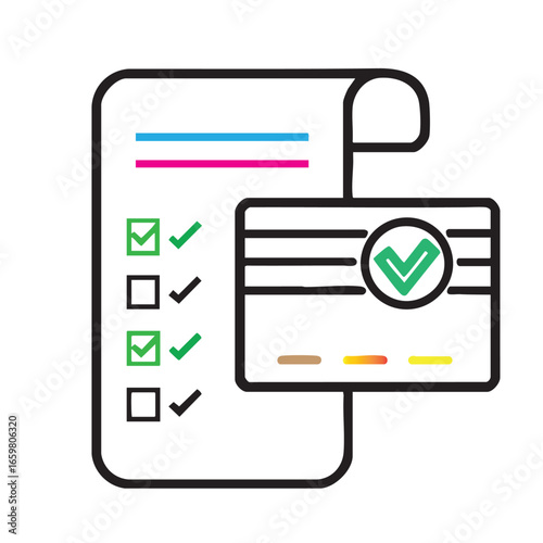 Digital Bill-Payment Outline – Clean Checkout Receipt Icon