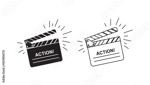 Clapperboard icon with transparent background