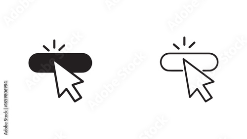 Click icon with cursor with transparent background