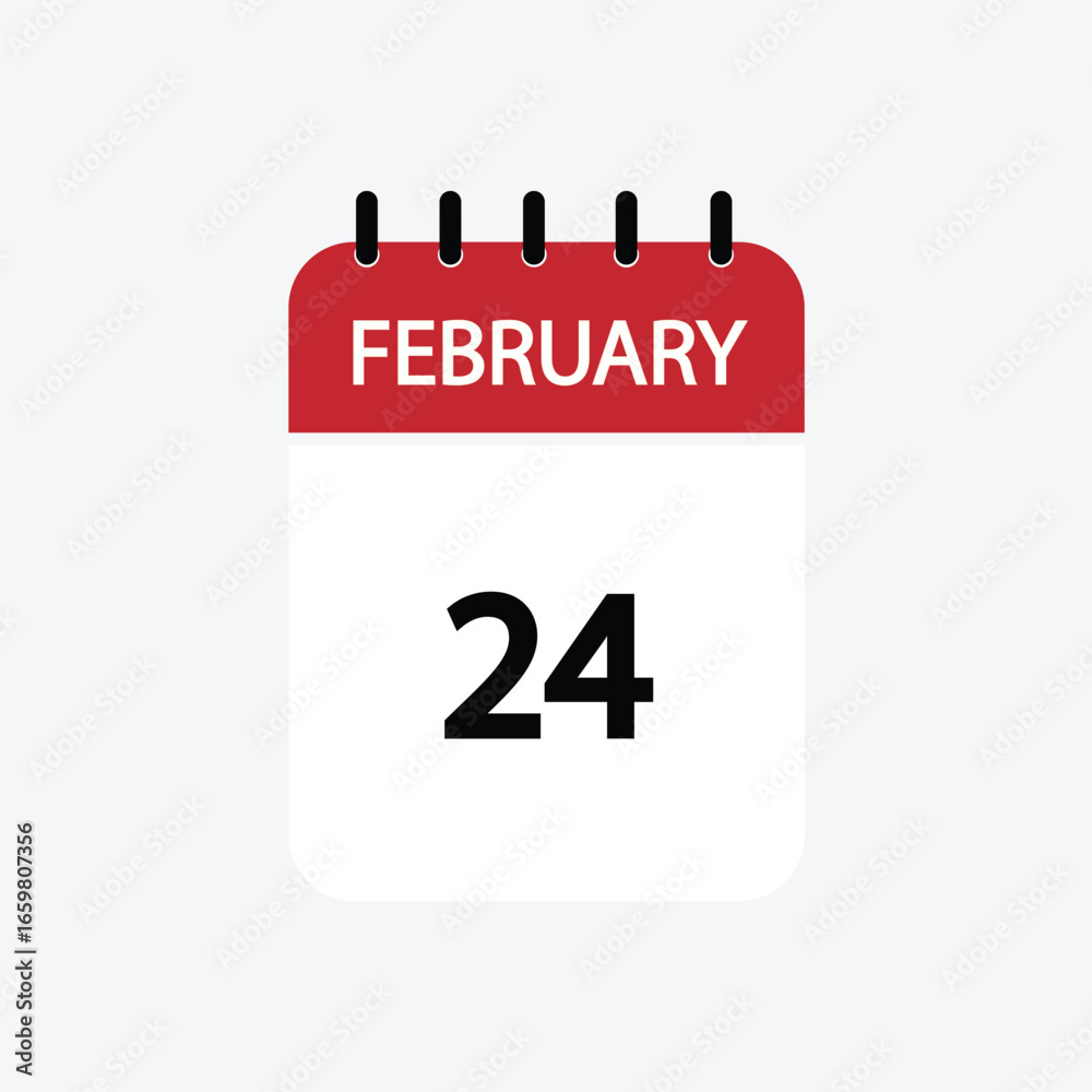 24 february calendar february calendar vector illustration 24 february calendar february calendar vector illustration