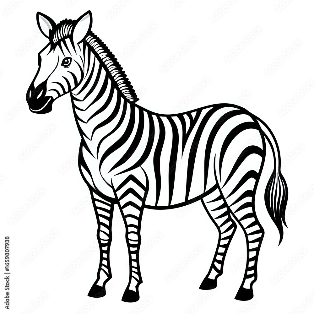 Obraz premium zebra ,outline isolated on white background