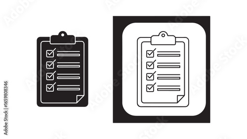 Completed checklist icon with transparent background