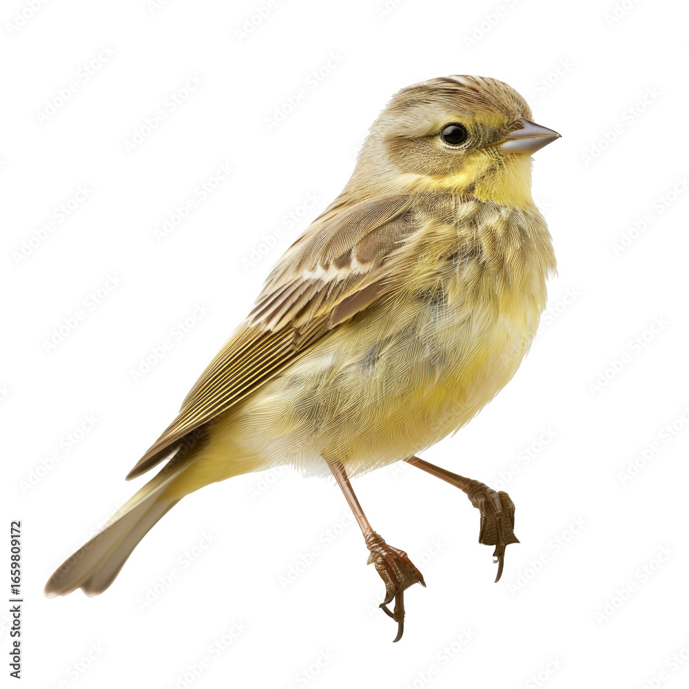 Fototapeta premium Bird Perched, Isolated, Black Background.