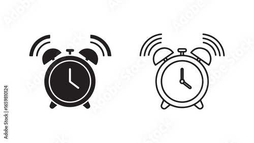 Alarm clock icon with transparent background