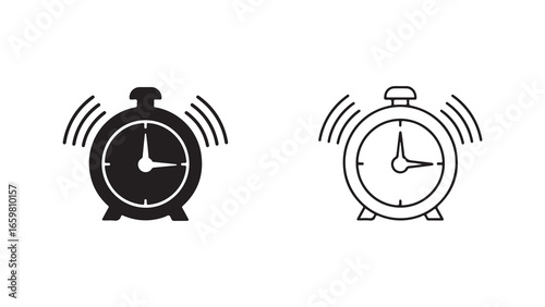 Alarm clock icon with transparent background