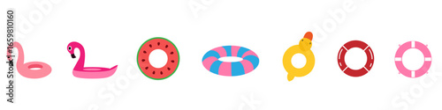 Swim ring vector icon set. inflatable ring illustration sign collection. float symbol. inner tube logo.