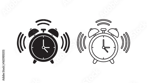 Alarm clock ringing icon with transparent background