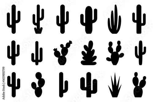 cacti silhouettes perfect for desert, nature, and southwestern themes