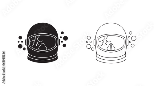 Astronaut helmet icon with transparent background