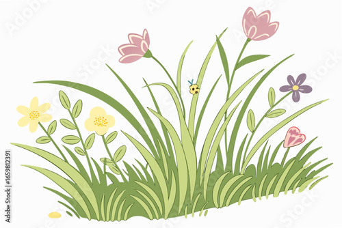 grass and flowers