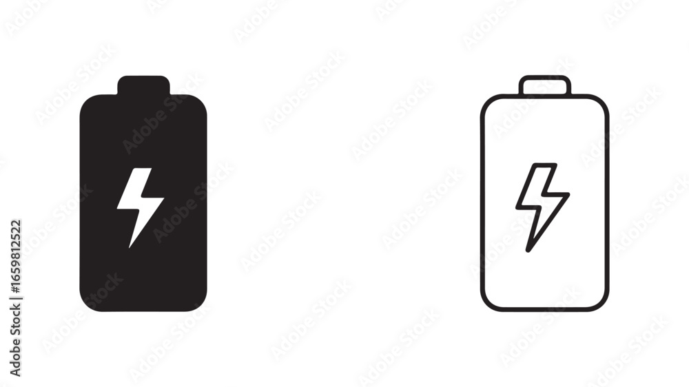 Battery icon with lightning bolt with transparent background Battery icon with lightning bolt with transparent background