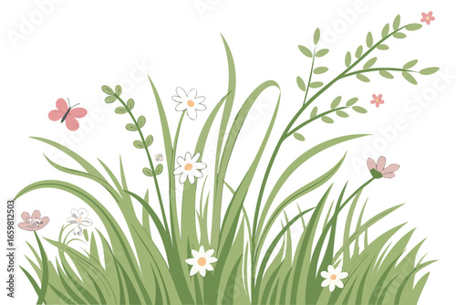 grass and flowers