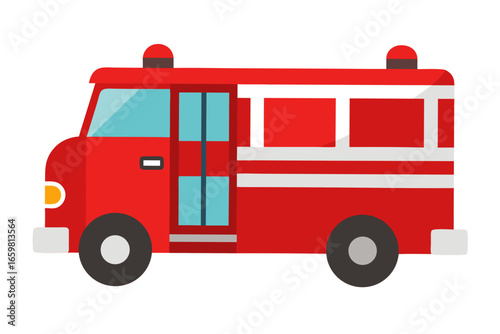 fire truck isolated on white