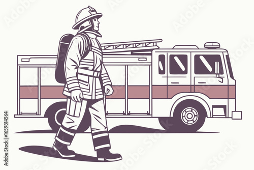 fireman with fire extinguisher