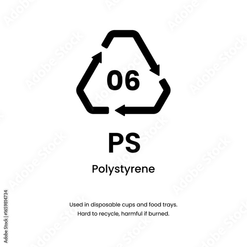 PS Plastic recycling icon