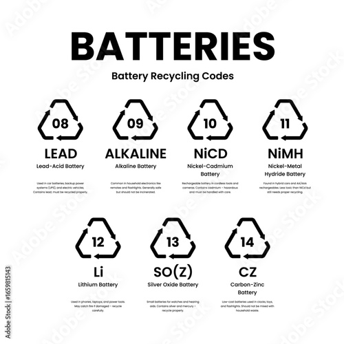 Battery Disposal Mark Set 08 to 14