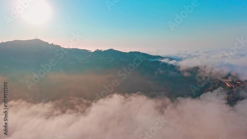 Malibu Mountains Above the Clouds — Epic aerial of a cloud inversion and Topanga scenery at sunrise
