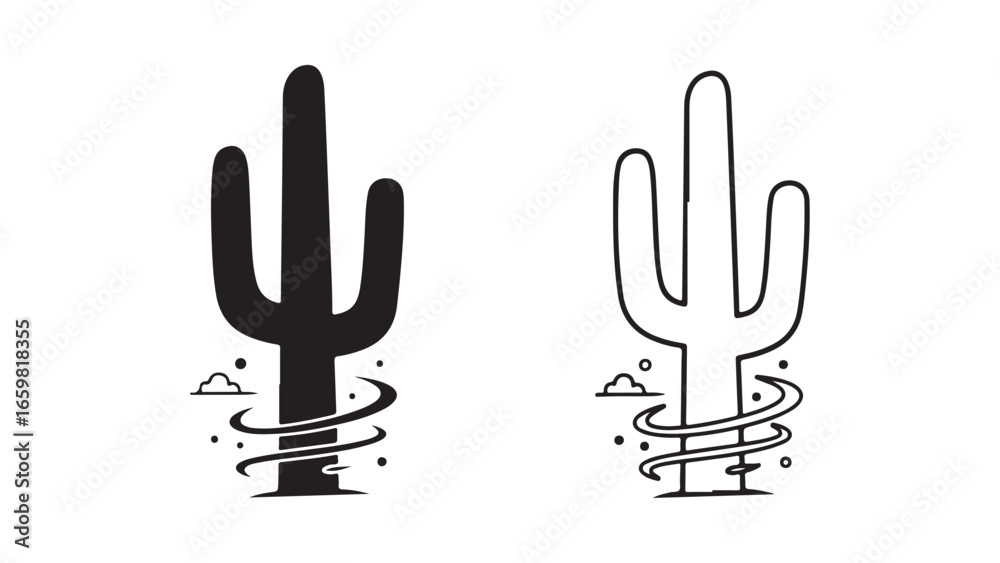 Obraz premium Cactus icon with transparent background