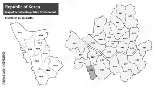 eoul Geumcheon-gu Map - Administrative Districts and Neighborhoods of Geumcheon District, South Korea