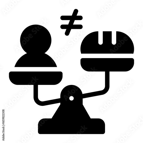 inequality glyph icon