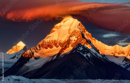 sunset in the mountains