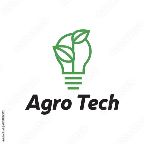 Agro Tech Symbol Incorporating Leaf Illustration