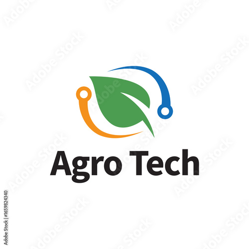 Agro Tech Symbol Incorporating Leaf Illustration