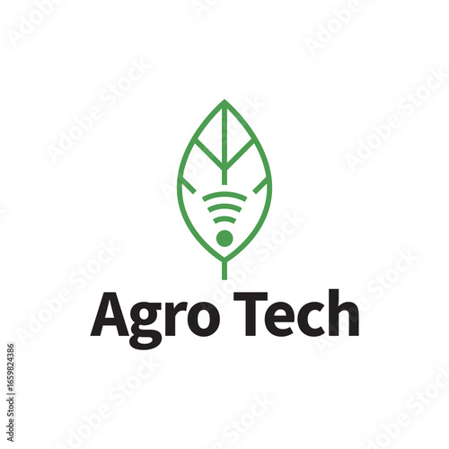 Agro Tech Symbol Incorporating Leaf Illustration