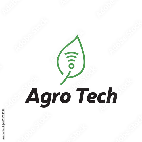 Agro Tech Symbol Incorporating Leaf Illustration