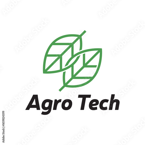 Agro Tech Symbol Incorporating Leaf Illustration