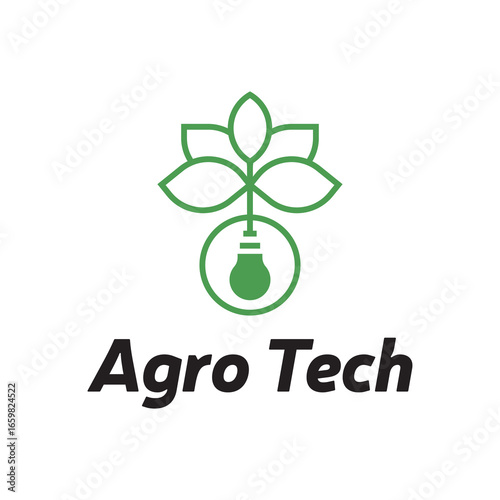 Agro Tech Symbol Incorporating Leaf Illustration