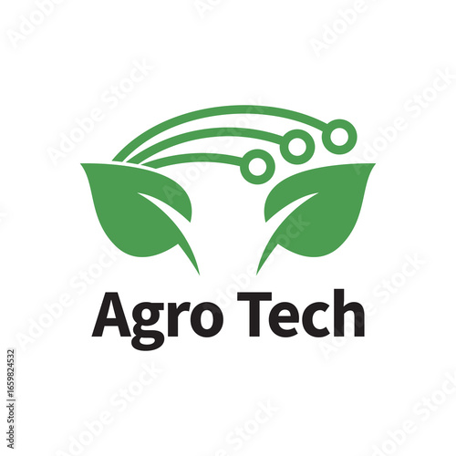 Agro Tech Symbol Incorporating Leaf Illustration